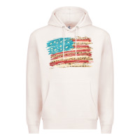 Pale Pink American flag with leopard Premium Hoodie - HowdyJamesFarm