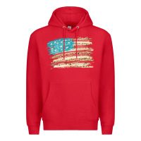 Red American flag with leopard Premium Hoodie - HowdyJamesFarm