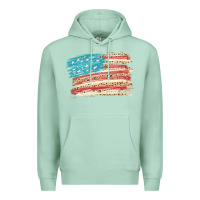 Seafoam American flag with leopard Premium Hoodie - HowdyJamesFarm