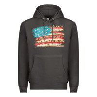 Smoke American flag with leopard Premium Hoodie - HowdyJamesFarm