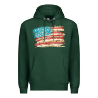 Sports Green American flag with leopard Premium Hoodie - HowdyJamesFarm