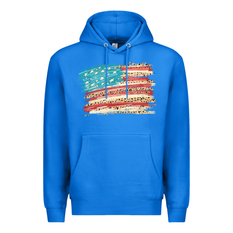 American Flag With Leopard Premium Hoodie by HowdyJamesFarm | Teevron