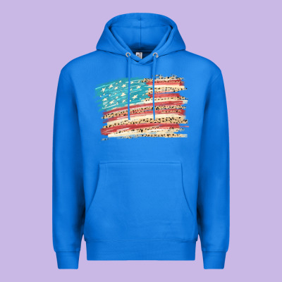 American Flag With Leopard Premium Hoodie Designed By Howdyjamesfarm