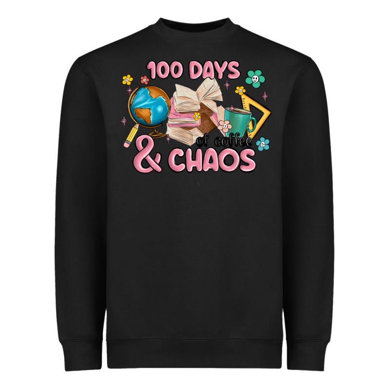 100 Days Of Coffe And Chaos Heavyweight Sweatshirt by MaliasSmallBusiness | Teevron