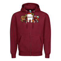 Burgundy Christmas teeth dentist Zipper Hoodie - Jasminsmagicworld