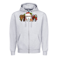 Heather Grey Christmas teeth dentist Zipper Hoodie - Jasminsmagicworld