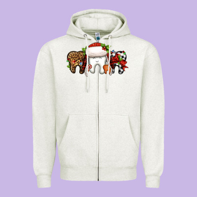 Christmas Teeth Dentist Zipper Hoodie Designed By Jasminsmagicworld