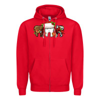 Red Christmas teeth dentist Zipper Hoodie - Jasminsmagicworld