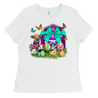 White Easter Farm Animal Easter Day Ladies Tee - Neo Western