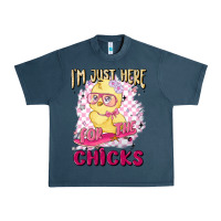 Midnight Navy i'm just here for the chicks Urban Heavy Tee - MaliasSmallBusiness
