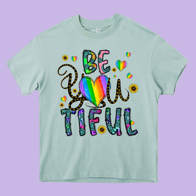 Be You Tiful Heavy Core Tee Designed By Cowhidedigitalart