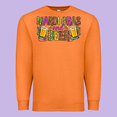 Mardi Gras And Beer Hjf Premium Sweatshirt Designed By Howdyjamesfarm