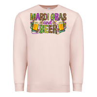 Pale Pink mardi gras and beer hjf Premium Sweatshirt - HowdyJamesFarm
