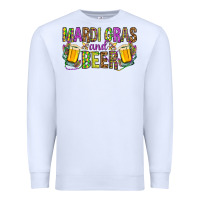 White mardi gras and beer hjf Premium Sweatshirt - HowdyJamesFarm
