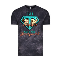 Cloud Black i'm a teacher what's your superpower cowhide Vintage Tee - Jasminsmagicworld
