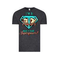 Vintage Black i'm a teacher what's your superpower cowhide Vintage Tee - Jasminsmagicworld
