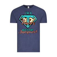 Vintage Denim i'm a teacher what's your superpower cowhide Vintage Tee - Jasminsmagicworld