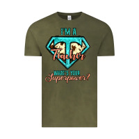 Vintage Olive i'm a teacher what's your superpower cowhide Vintage Tee - Jasminsmagicworld