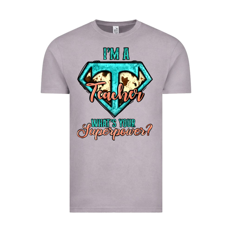 I'm A Teacher What's Your Superpower Cowhide Vintage Tee by Jasminsmagicworld | Teevron