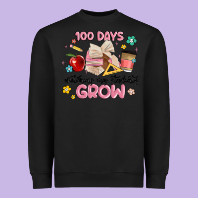 100 Days Of Watching My Students Grow Heavyweight Sweatshirt Designed By Maliassmallbusiness