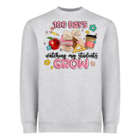 Heather Grey 100 days of watching my students grow Heavyweight Sweatshirt - MaliasSmallBusiness
