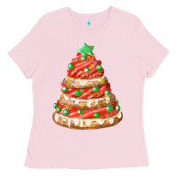 Bubblegum Pink red christmas cookie cake fa element Ladies Tee - FaDigitalArtStudio