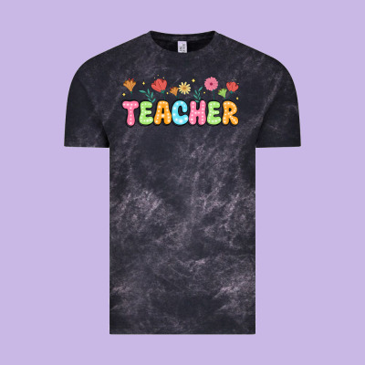Custom Teacher Flowers Vintage Tee Designed By Jahusdesignshop