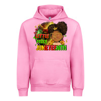 Fuchsia Pink Little miss Juneteenth Urban Hoodie - FaDigitalArtStudio