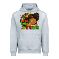 Heather Grey Little miss Juneteenth Urban Hoodie - FaDigitalArtStudio