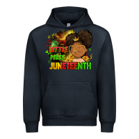 Navy Little miss Juneteenth Urban Hoodie - FaDigitalArtStudio