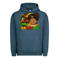 Pigment Midnight Navy Little miss Juneteenth Urban Hoodie - FaDigitalArtStudio
