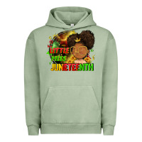 Pigment Oil Green Little miss Juneteenth Urban Hoodie - FaDigitalArtStudio