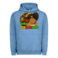 Pigment Pebble Blue Little miss Juneteenth Urban Hoodie - FaDigitalArtStudio
