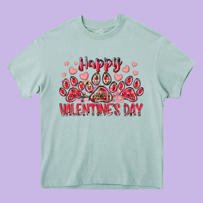 Happy Valentines Day Dog Pet Heavy Core Tee Designed By Racoondesign