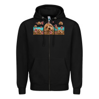 Black floral cockapoo Zipper Hoodie - Jasminsmagicworld