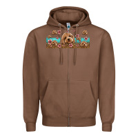 Chestnut floral cockapoo Zipper Hoodie - Jasminsmagicworld