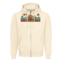 Sandshell floral cockapoo Zipper Hoodie - Jasminsmagicworld