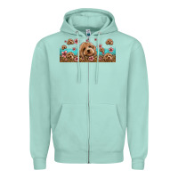 Seafoam floral cockapoo Zipper Hoodie - Jasminsmagicworld