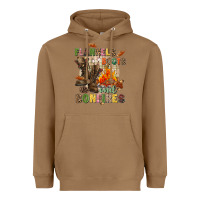 Toasted Coconut Flannels boots and bonfires Heavyweight Hoodie - NancyCooperArtShop