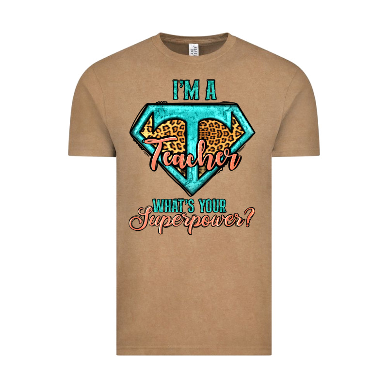 I'm A Teacher What's Your Superpower Leopard Vintage Tee by Jasminsmagicworld | Teevron