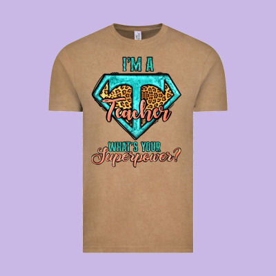 I'm A Teacher What's Your Superpower Leopard Vintage Tee Designed By Jasminsmagicworld