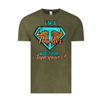 Vintage Olive i'm a teacher what's your superpower leopard Vintage Tee - Jasminsmagicworld