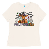 Bone Moo I Mean Boo Ladies Tee - CowhideDigitalArt