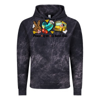 Cloud Black peace love school bus Vintage Hoodie - NancyCooperArtShop