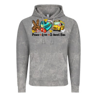 Cloud Rock peace love school bus Vintage Hoodie - NancyCooperArtShop