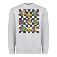 Heather Grey mardi gras Heavyweight Sweatshirt - MaliasSmallBusiness