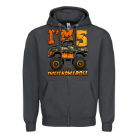 Smoke i'm five this is how i roll monster truck birthday Zipper Hoodie - Jasminsmagicworld