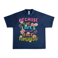 Navy because he lives face tomorrow Urban Heavy Tee - MaliasSmallBusiness