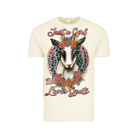 Just A Girl Who Loves Goats Vintage Tee | Teevron