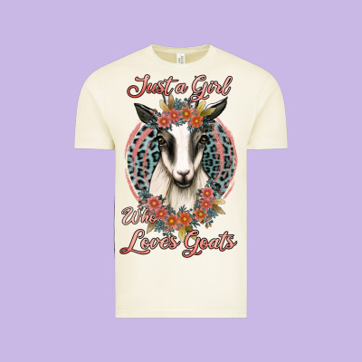 Just A Girl Who Loves Goats Vintage Tee Designed By Jasminsmagicworld